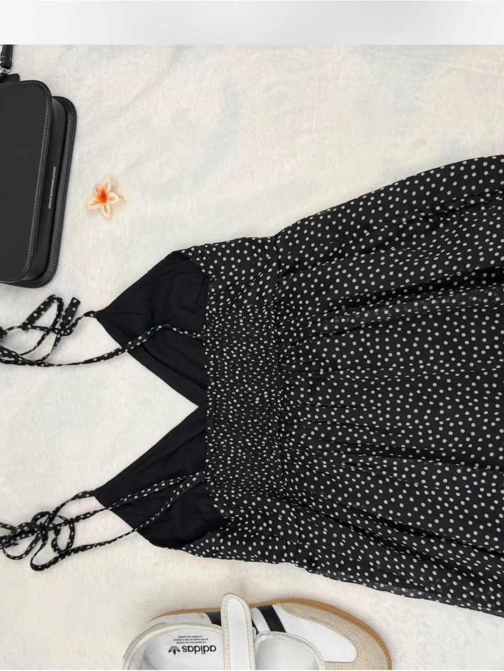 Abercrombie & Fitch Black Polka Dot Strap Dress